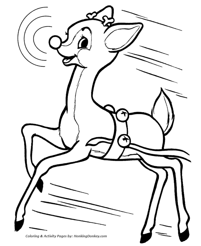 Rudolph the Red Nose Reindeer Coloring Page - Rudolph Will Go Down ...