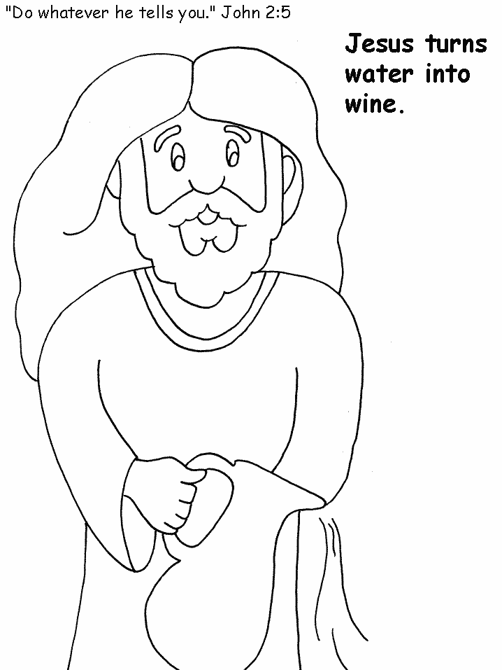 Jesus Turns Water Into Wine Coloring Pages - Coloring Home