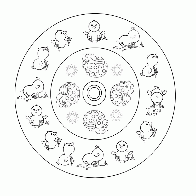 Coloring page Easter's mandalas 4