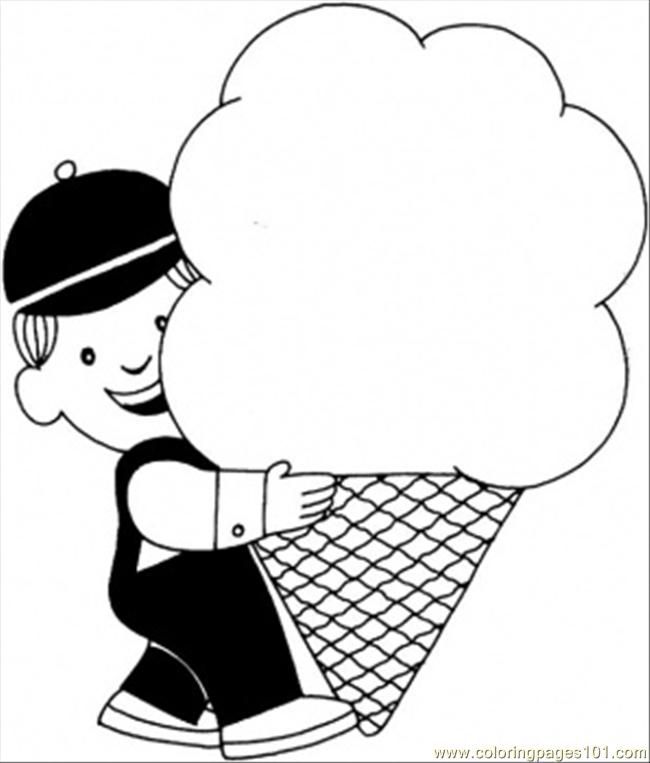 Coloring Pages Happy Boy With Ice Cream (Food & Fruits > Desserts 