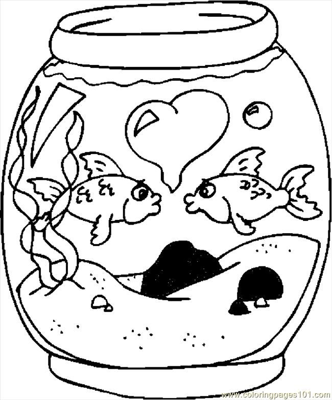 Coloring Pages Lovers Fish (Holidays > Valentine's Day) - free 