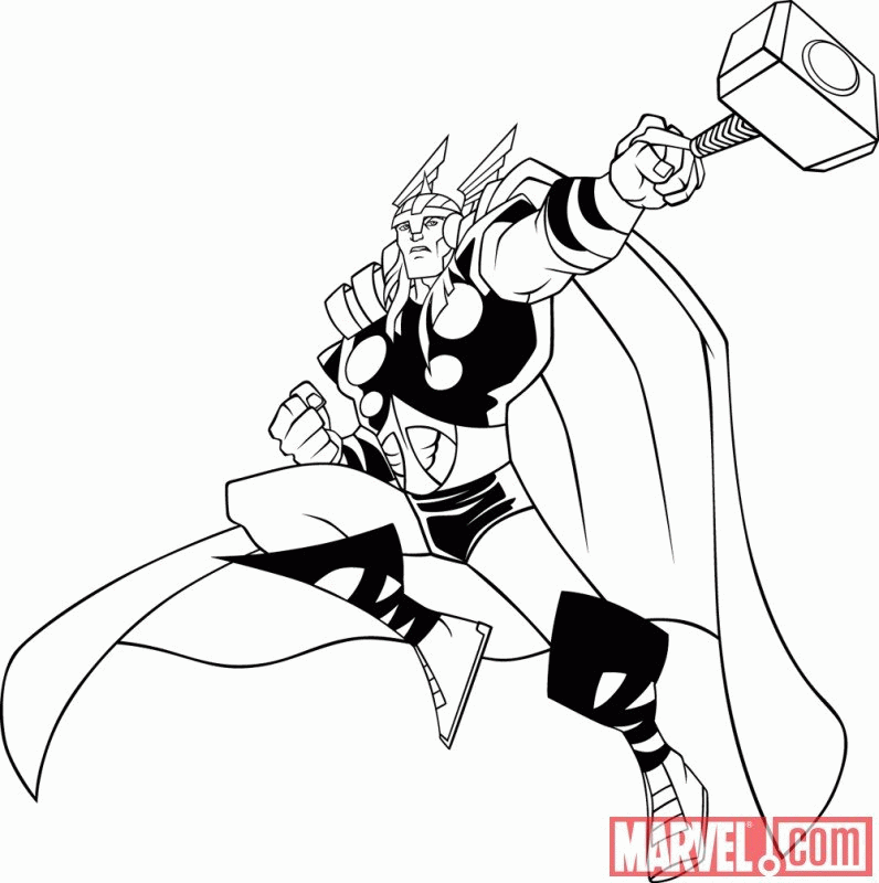 Thor The Avengers Colouring Pages - Coloring Home