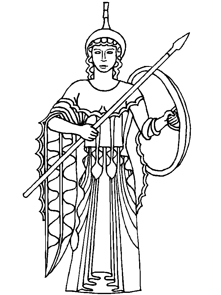 Athena2 Greek Coloring Pages & Coloring Book