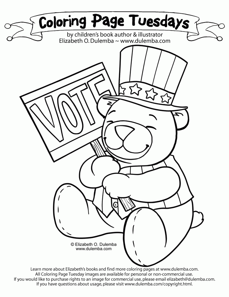 Dulemba: Coloring Page Tuesday! - Get Out The VOTE! - Coloring Home