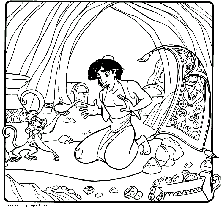 Aladin coloring pages - Coloring pages for kids - disney coloring 
