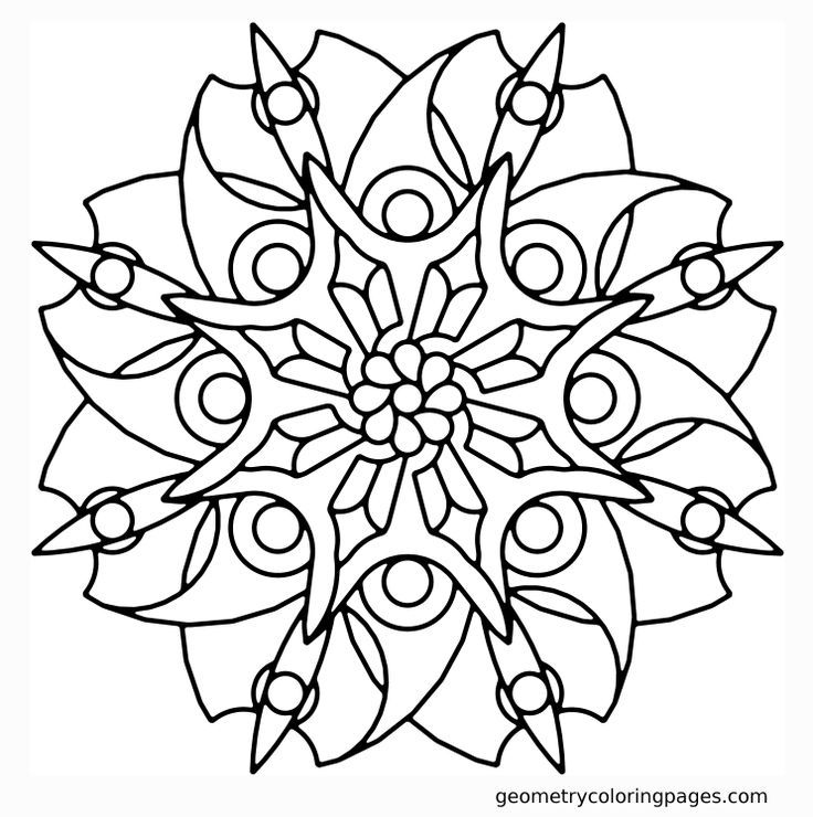 Geometry Coloring Page, Blade Flower | Coloring Pages