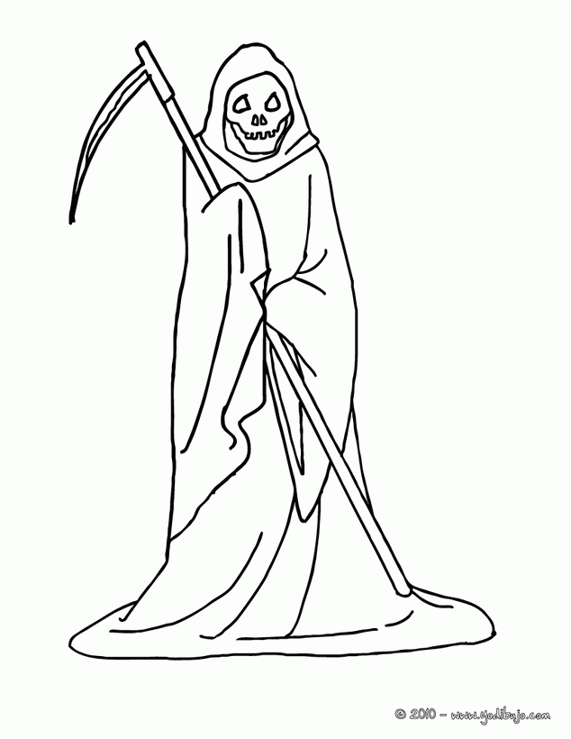 Halloween Grim Reaper Coloring Pages Print 2