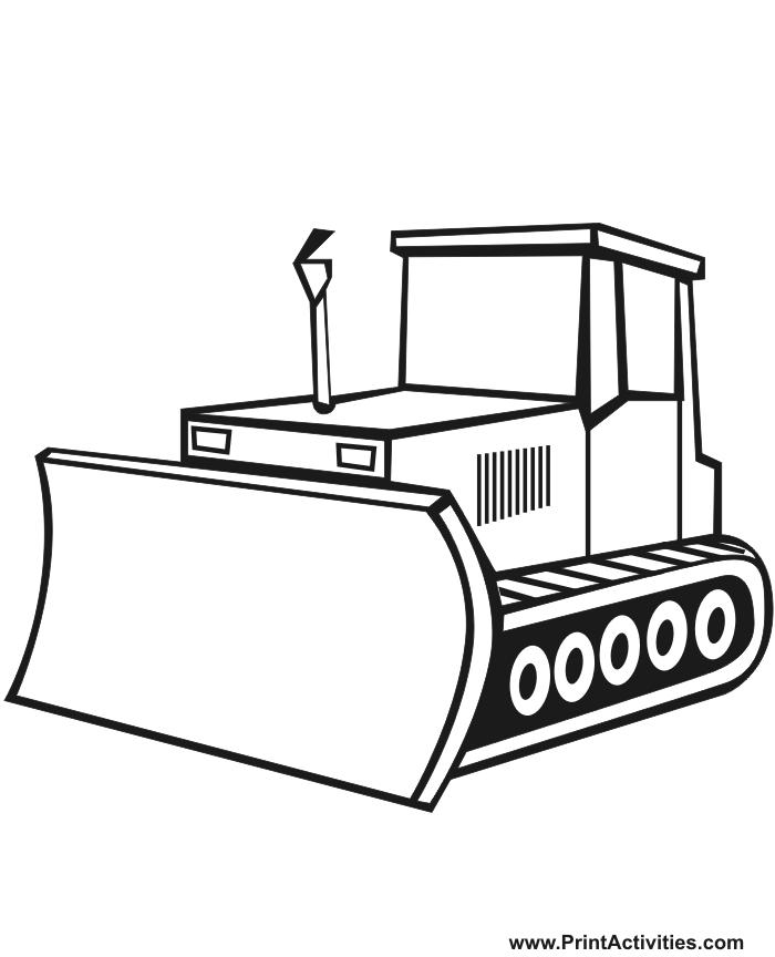 The bulldozer is ready for the construction coloring page 
