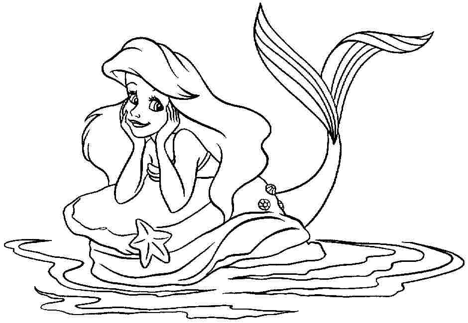 Coloring Pages Disney Princess Ariel For Kids Colouring Sheets 