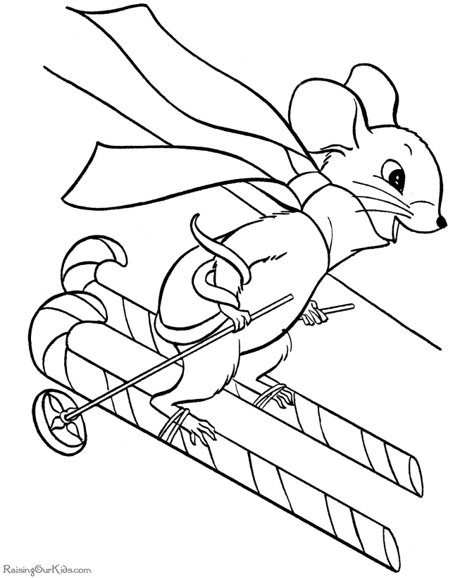 christmas mice Colouring Pages