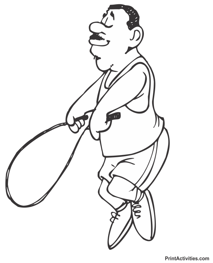 Fitness Coloring Page | Jumping Rope