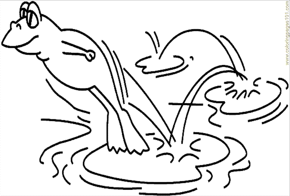 Coloring Pages Frog Coloring Page 01 (Amphibians > Frog) - free 