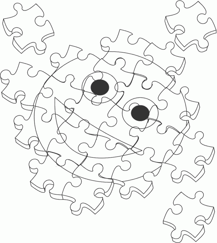 Games : The Boy Playing Puzzle Games Coloring Page, Puzzle Games 