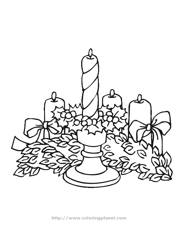 Christmas candles printable coloring in pages for kids - number 