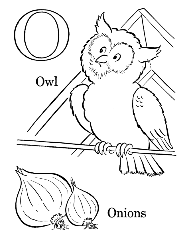 letter O objects Colouring Pages