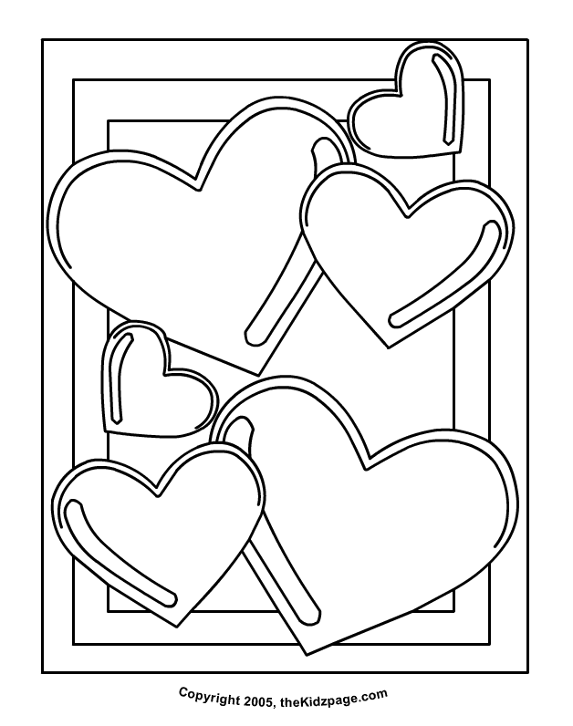 Valentine's Day Balloon Hearts - Free Coloring Pages for Kids 