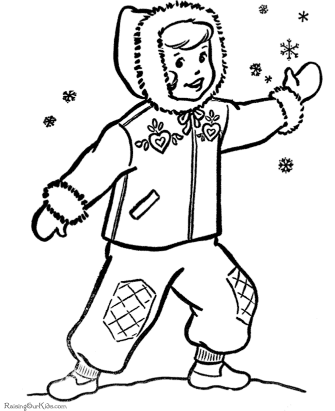 Free Christmas Coloring Pages - It's snowing!