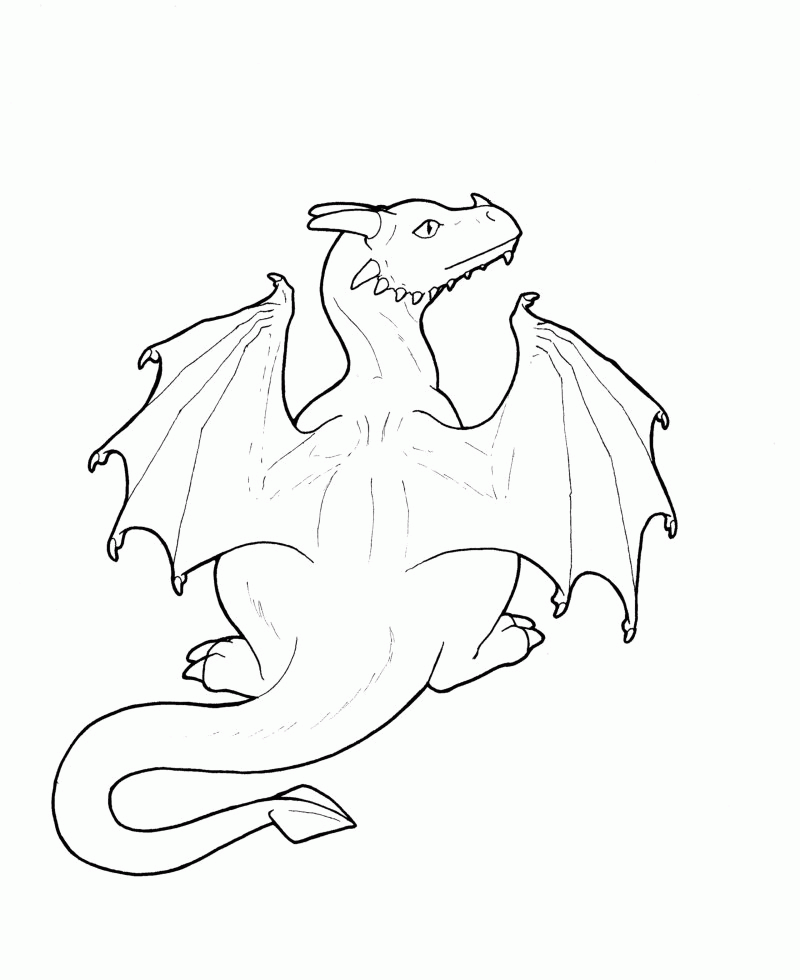 Dragon Outline Drawing - Coloring Home