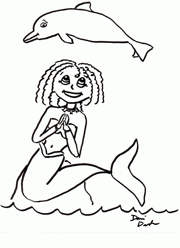 Dani Duck: Artist Obscure: Fairy Drawing: Mermaid and Dolphin Doodle