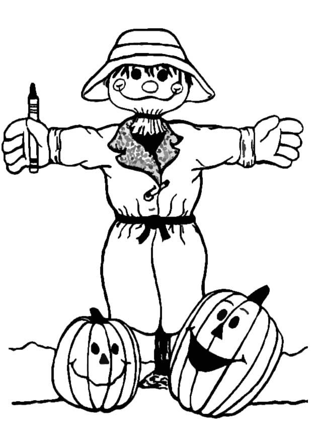 Scarecrow-coloring-1 | Free Coloring Page Site