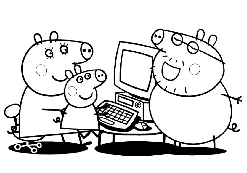 Peppa Pig Cartoon Coloring Pages For Kids