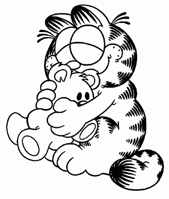 Printable Garfield Cartoon Pages Kids Coloring