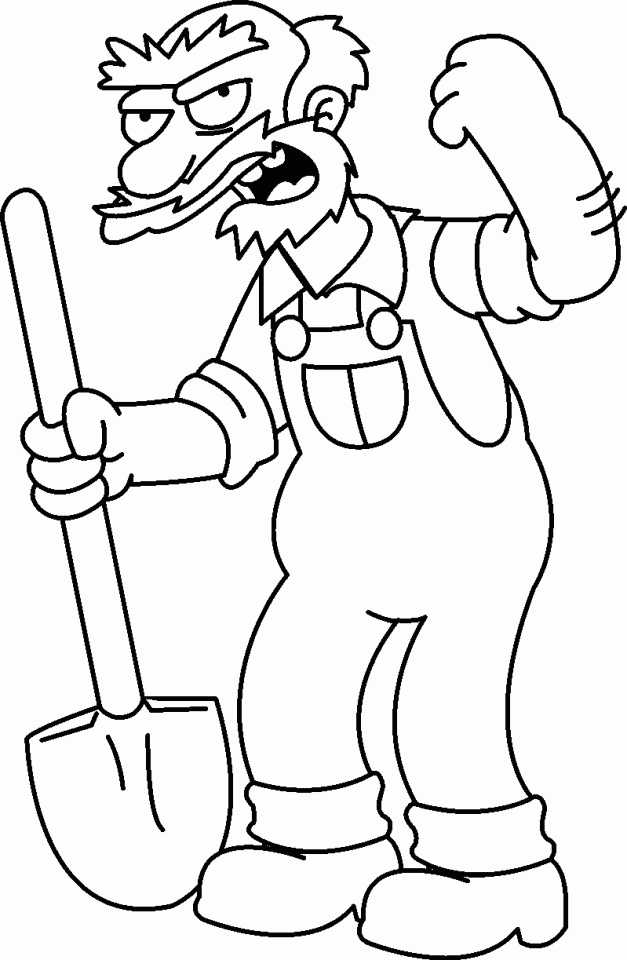 Groundskeeper Willie Simpsons coloring pages | Coloring Pages