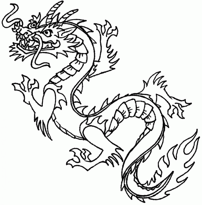 Chinese Dragon Coloring Page Educations