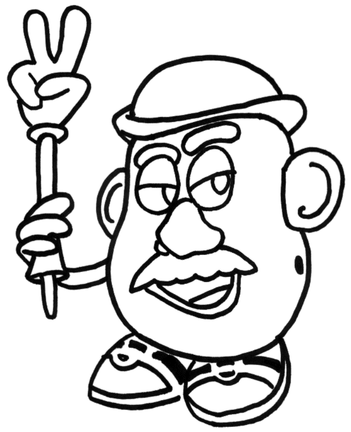 Print Mr Potato Head Peace Toy Story Coloring Pages or Download Mr 