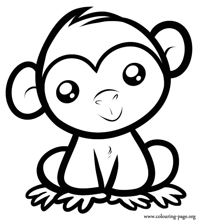 Coloring Pages Of Baby Monkeys 4 | Free Printable Coloring Pages