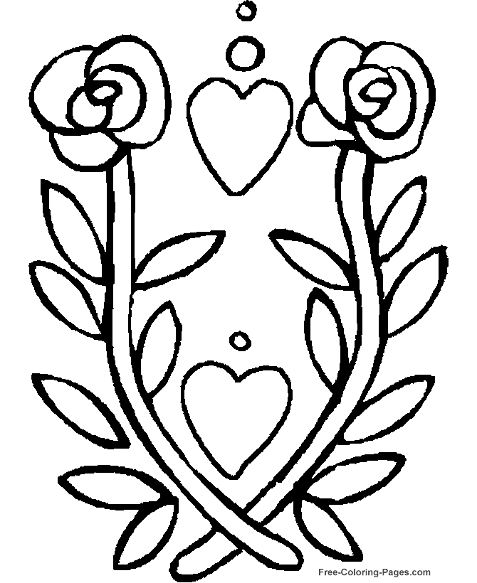 Rose coloring pages - Flowers 02