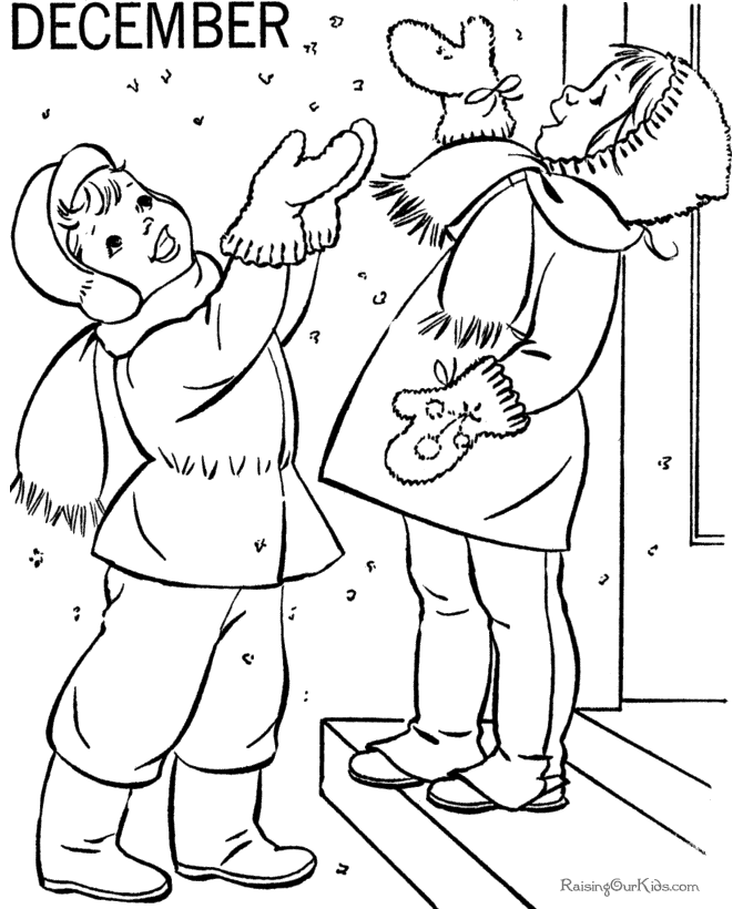 printable december coloring book pages