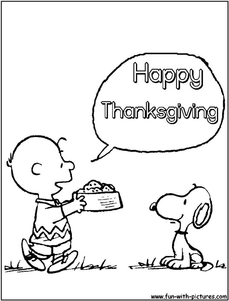 Happy Thanksgiving Snoopy color page | Kid's Dental Coloring Pages & …
