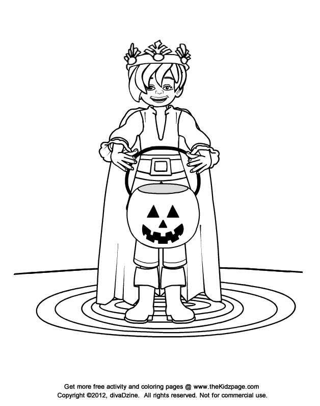 Kids' Halloween Costume, Prince - Free Coloring Pages for Kids 
