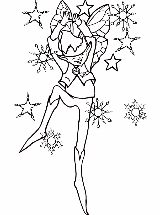 Sparkled Elf Black and White Christmas coloring and craft pages. www.