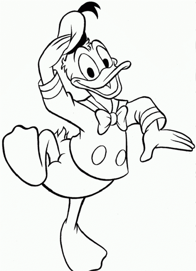 Donald Funny Sailor Duck Coloring Page Coloringplus 229926 Pucca 