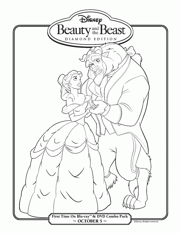 All Characters Beauty and The Beast Coloring Page | Kids Coloring Page