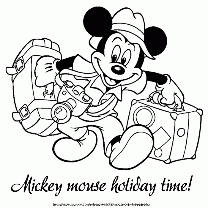 Printable Coloring Pages for Kids : Mickey mouse holiday coloring page