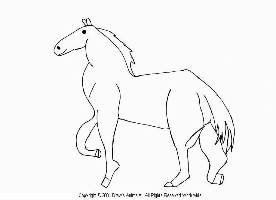 Drew's Animals Coloring Book - Horse Coloring Page - Jean A Sturgill