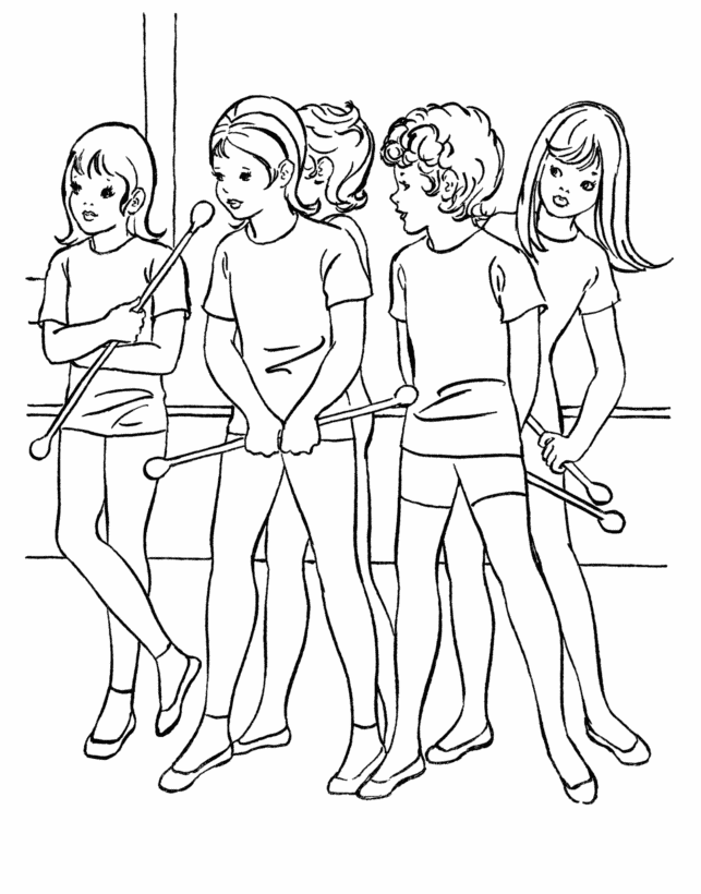 Girls Group Coloring Pages 1