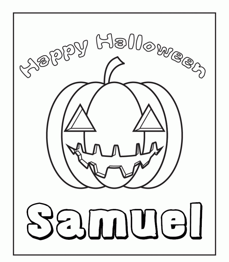 Free Personalized Printable Halloween Coloring Page Free 