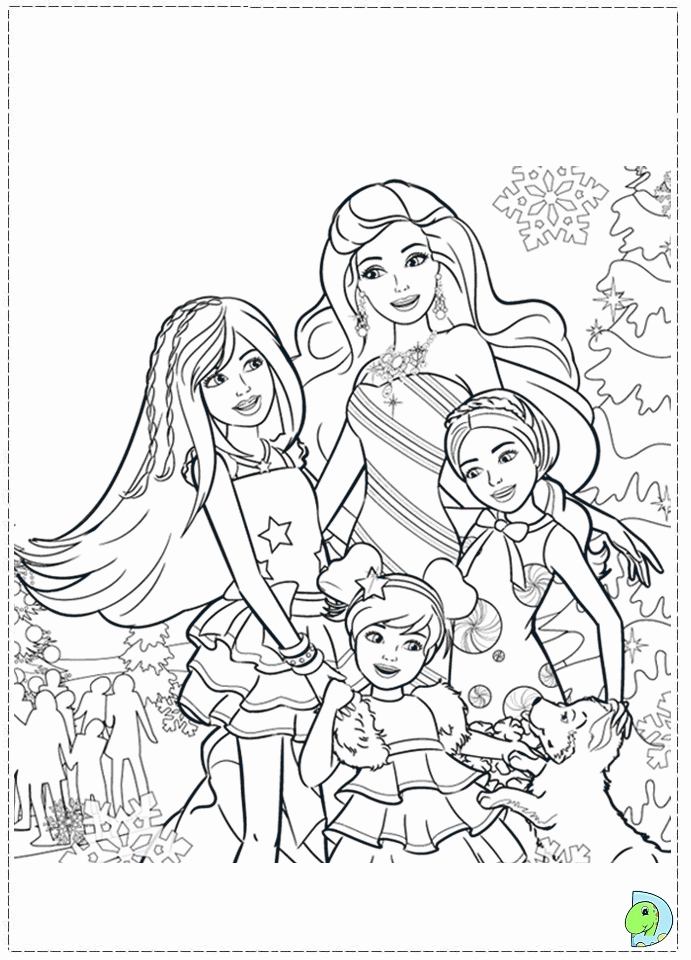 Featured image of post Free Printable Barbie Christmas Coloring Pages They not only paint the dolls and her friends in vibrant shades of their choice but also love to copy barbie s unique fashion style