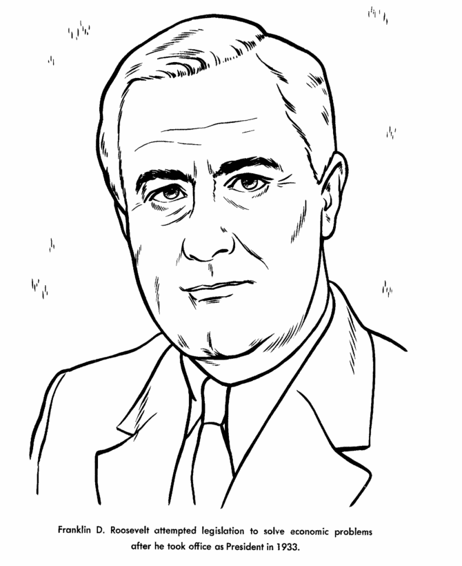 Bluebonkers : US Presidents coloring pages - President Franklin 