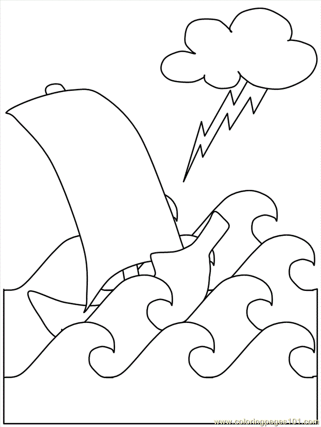 Coloring Pages Ship Storm (Transport > Water Transport) - free 