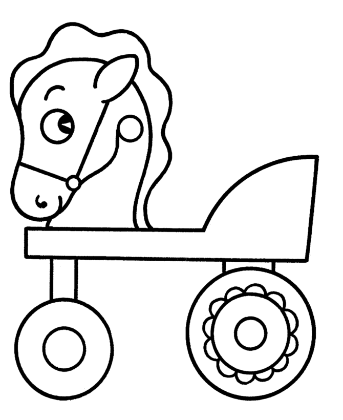 years christmas coloring pages horse scooter presents