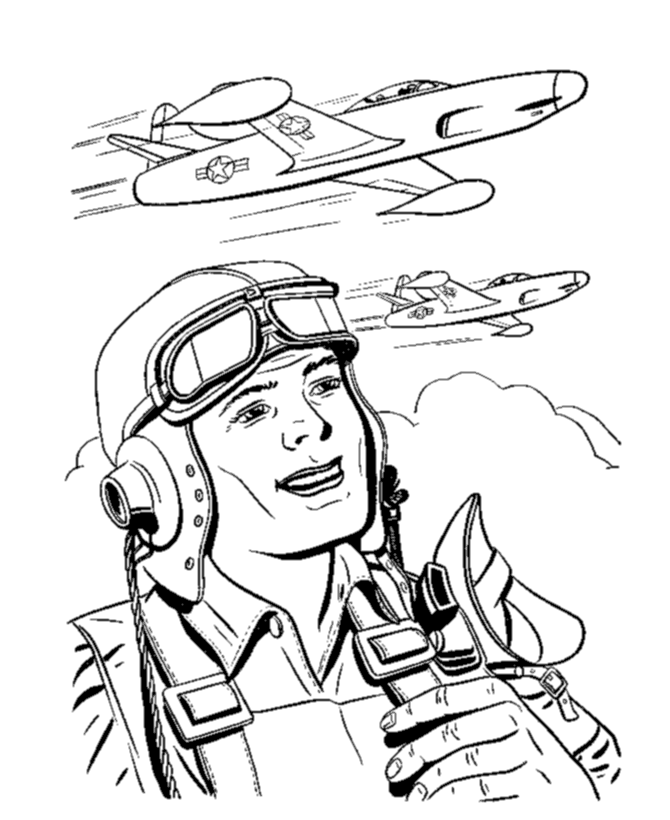 veterans Colouring Pages