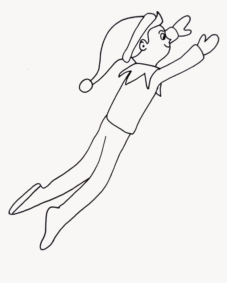 Elf on the shelf coloring page. | Elf On Shelf