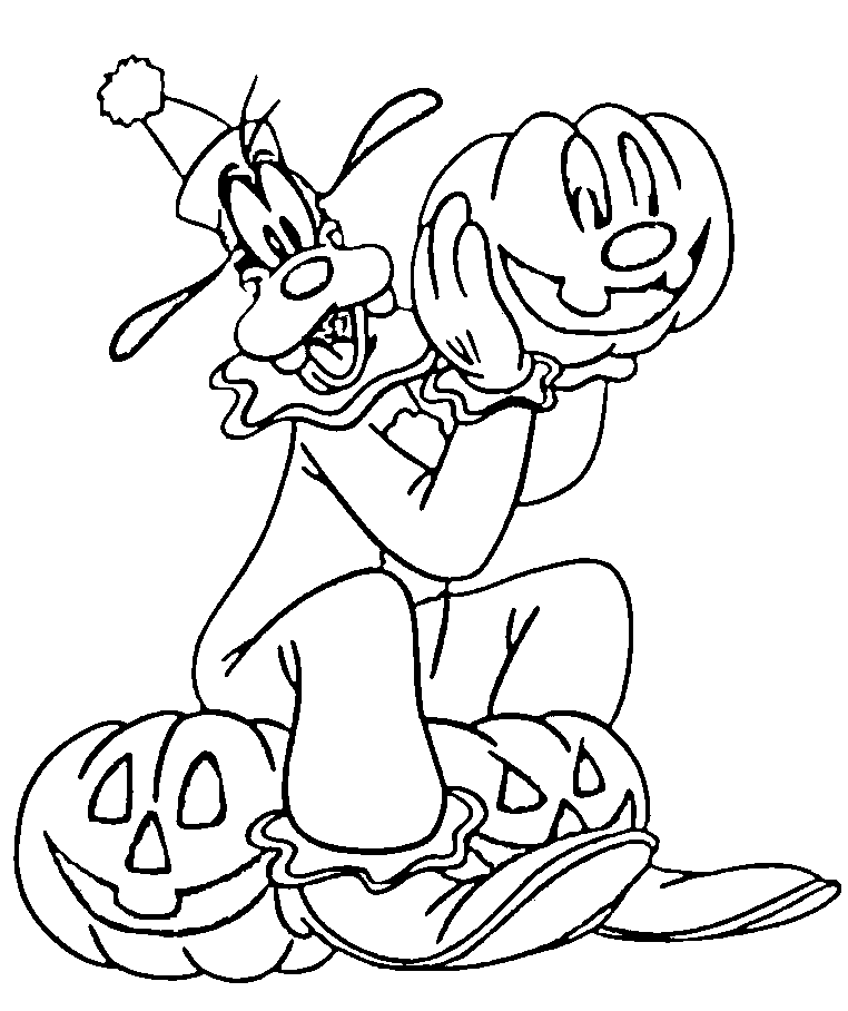Printable Goofy Pumkins Coloring Page - Event Coloring : oColoring.