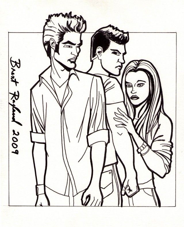 Twilight New Moon Colouring Pages 255097 Twilight Coloring Pages