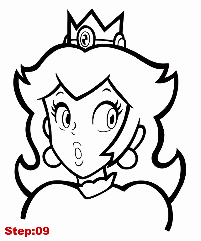 Princess Peach From Super Mario. How To Draw Manga 3D Coloring Home